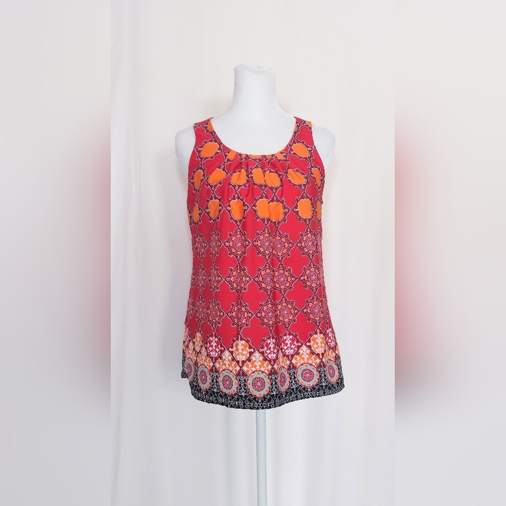 Banana Republic Sleeveless Scoop Neck Blouse Top Pink Orange Size XS